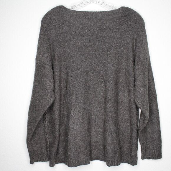 89th & Madison Sweater Scoop Neck High Low 1x Gray - Picture 2 of 8